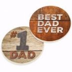 Car Coaster Set-#1 Dad/Best Dad Ever (Set Of 2)