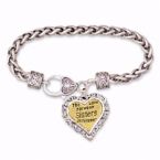 Bracelet-Love Between Sisters/Heart-7.5